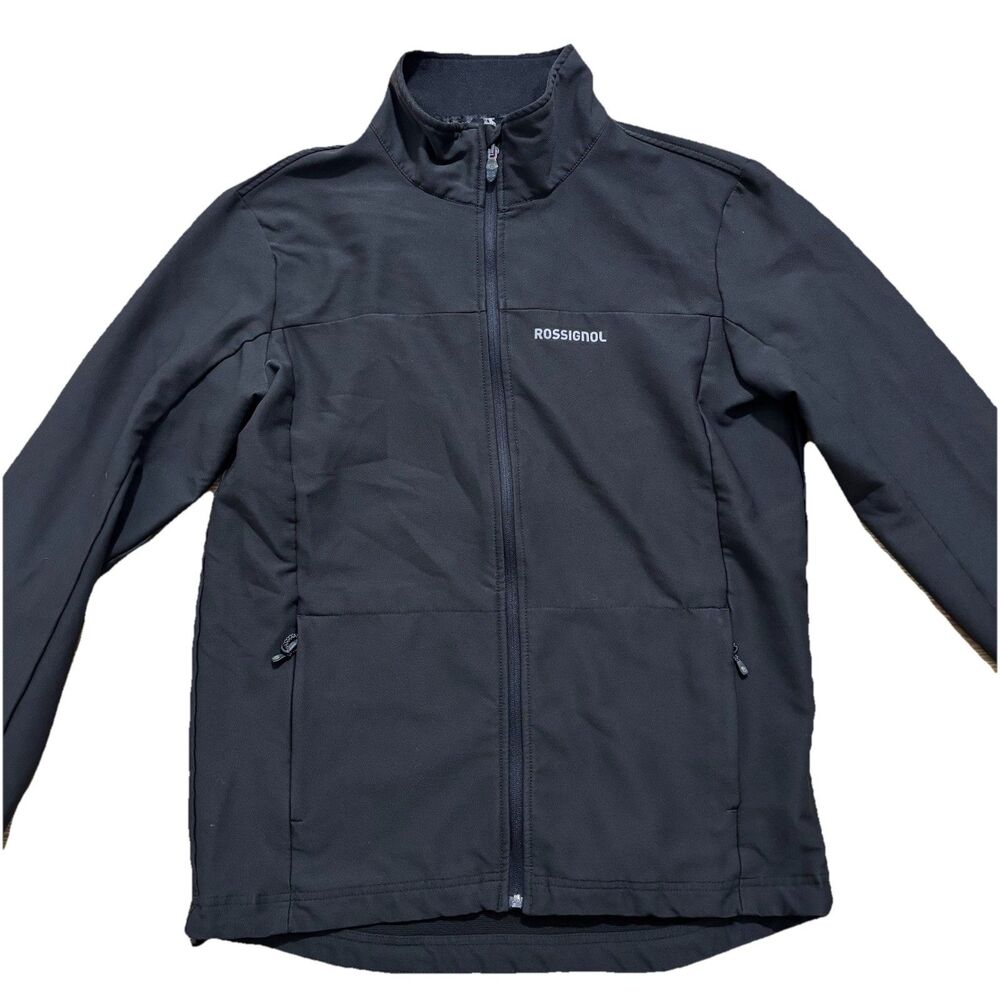 Rossignol Jacket Mens Medium Black Wind Softshell Mid Layer Full Zip Ski Hiking